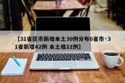 【31省区市新增本土30例分布6省市·31省新增42例 本土增22例】